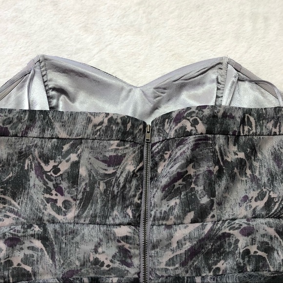 Guess Ruffled Strapless Grey Party Dress Size 7 - Picture 8 of 10